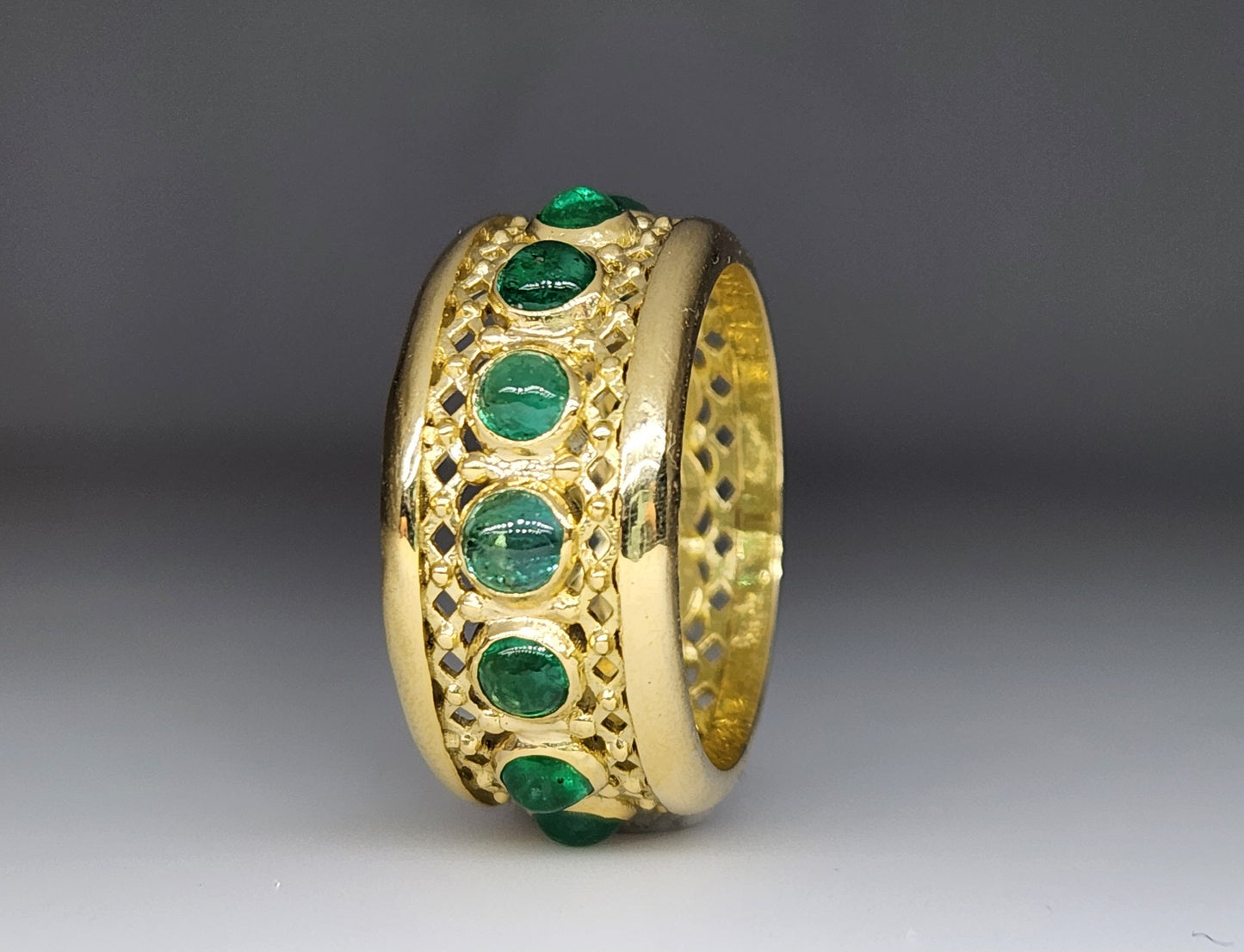 Emerald Ring 18k Gold Unisex Jewelry #394