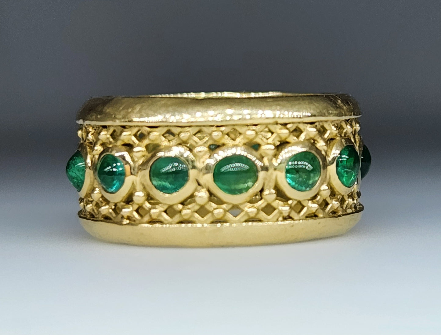 Emerald Ring 18k Gold Unisex Jewelry #395