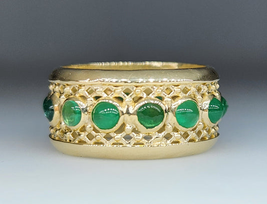 Emerald Ring 14k Gold Unisex Jewelry #396