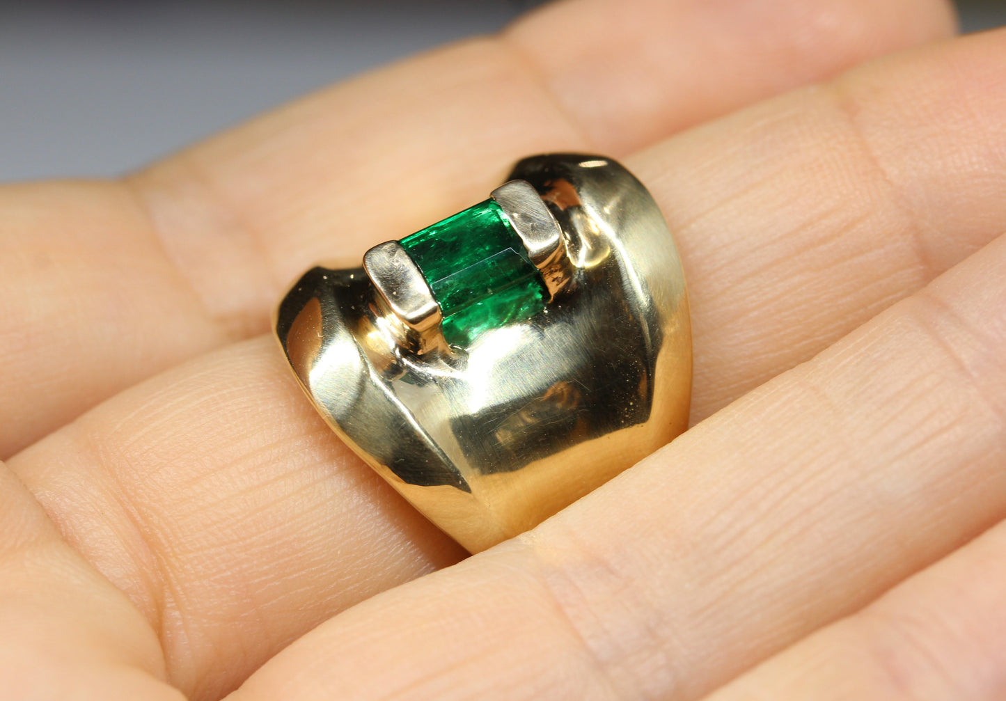 14k Gold Emerald Ring - Gemstone Jewelry #239