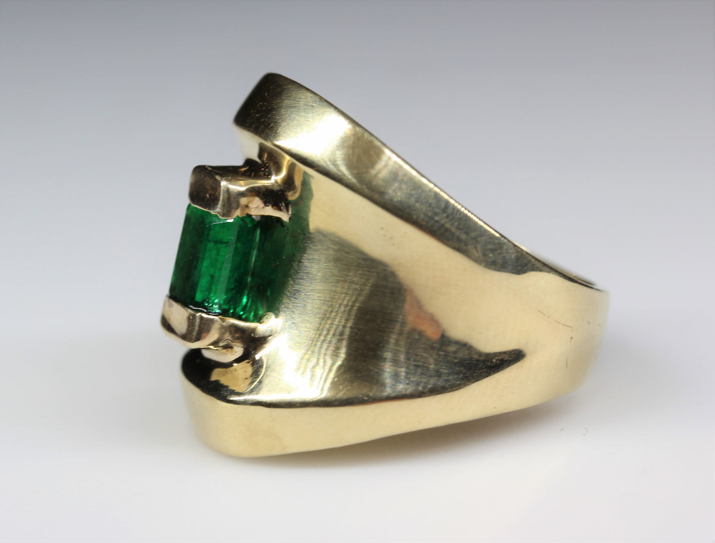 14k Gold Emerald Ring - Gemstone Jewelry #239