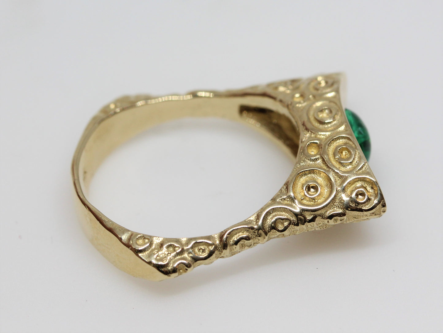Emerald Ring 14k Yellow Gold - Gemstone Jewelry #240