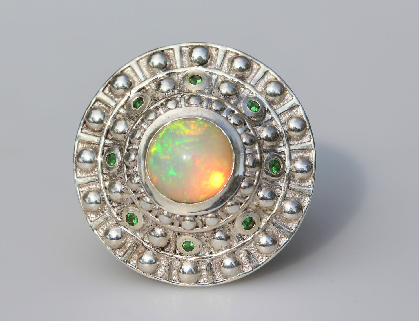 Natural Opal Ring - Sterling Silver - Adjustable Size  - #268