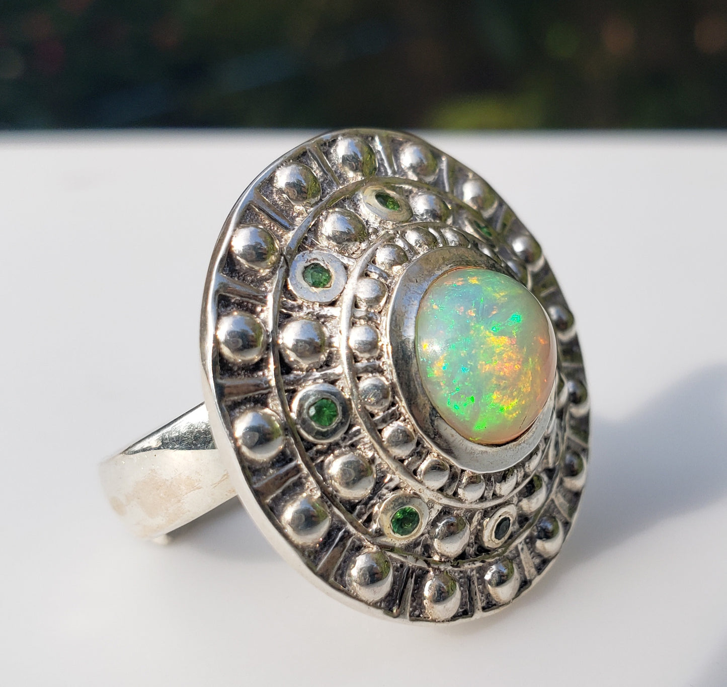 Natural Opal Ring - Sterling Silver - Adjustable Size  - #268