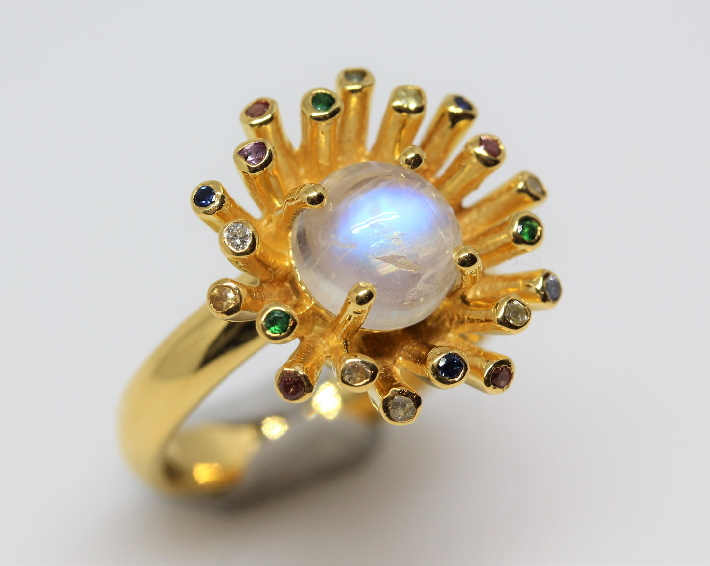 Moonstone Ring - 24k Gold Plated - Adjustable Size #277