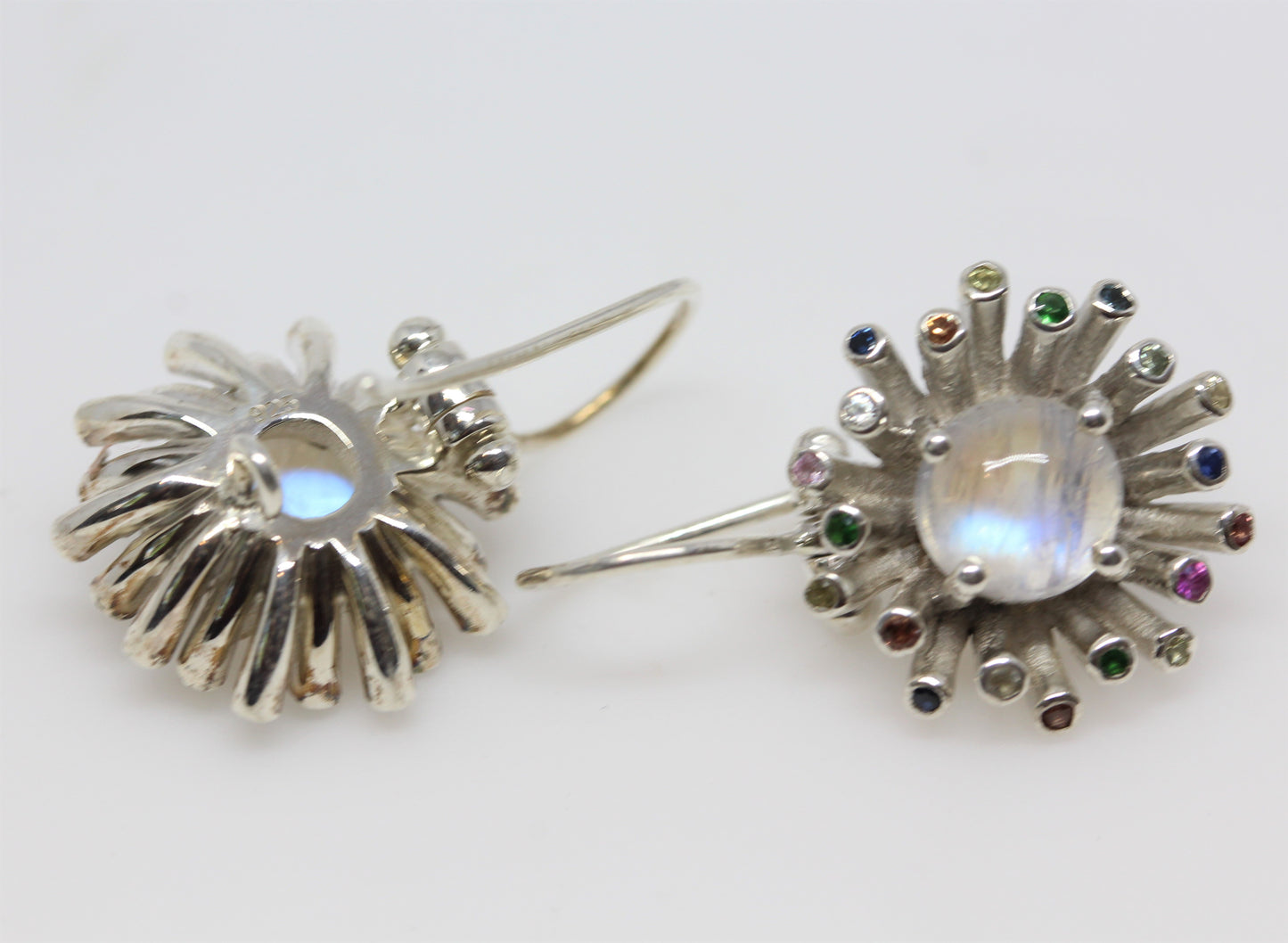 Moonstone Dangle Earrings - Sterling Silver   #304