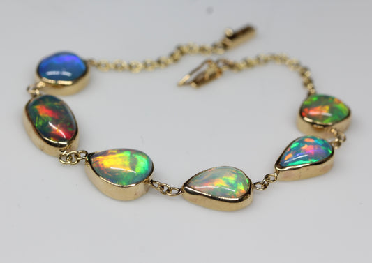 Made To Order - Opal Link Bracelet 14k Gold Custom Jewelry
