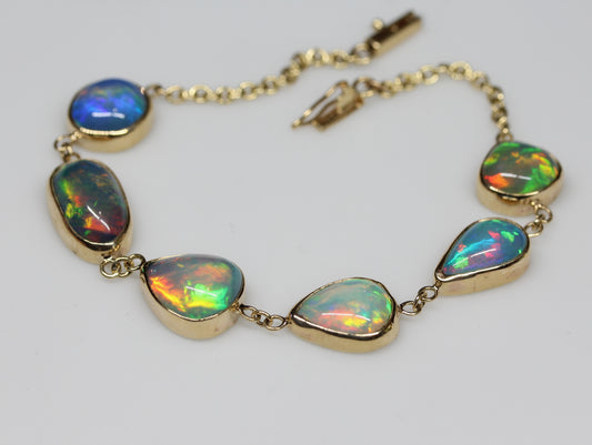Opals Link Bracelet 14k Gold #321