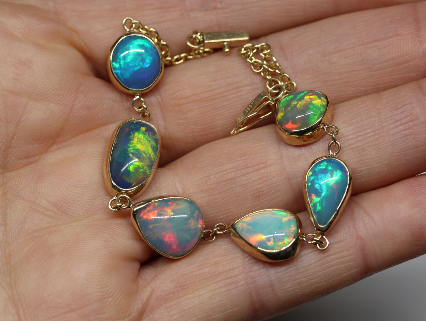 Made To Order - Opal Link Bracelet 14k Gold Custom Jewelry