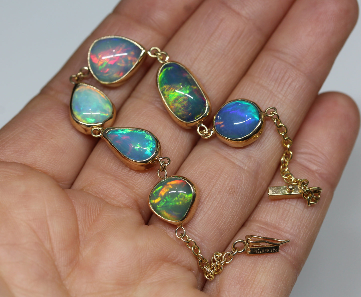 Opal Link Bracelet 14k Gold #321