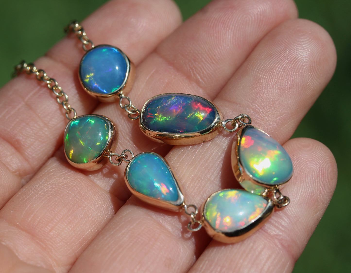 Opals Link Bracelet 14k Gold #321