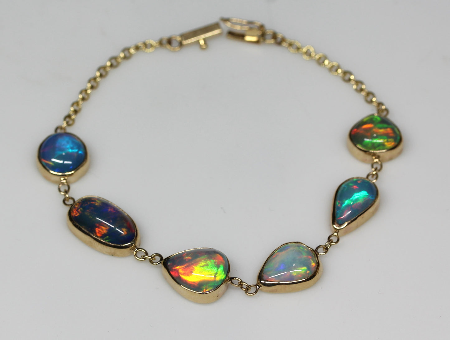 Made To Order - Opal Link Bracelet 14k Gold Custom Jewelry