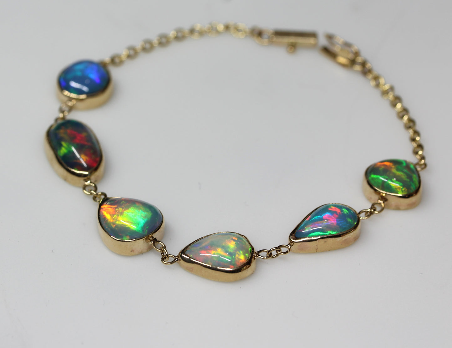 Made To Order - Opal Link Bracelet 14k Gold Custom Jewelry