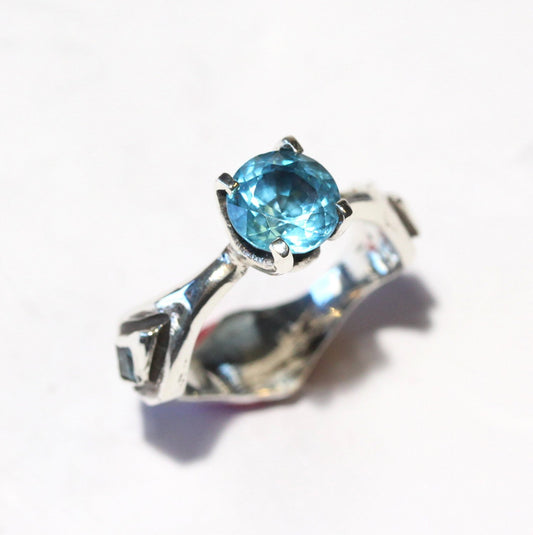 Blue Topaz Ring - Sterling Silver #1358