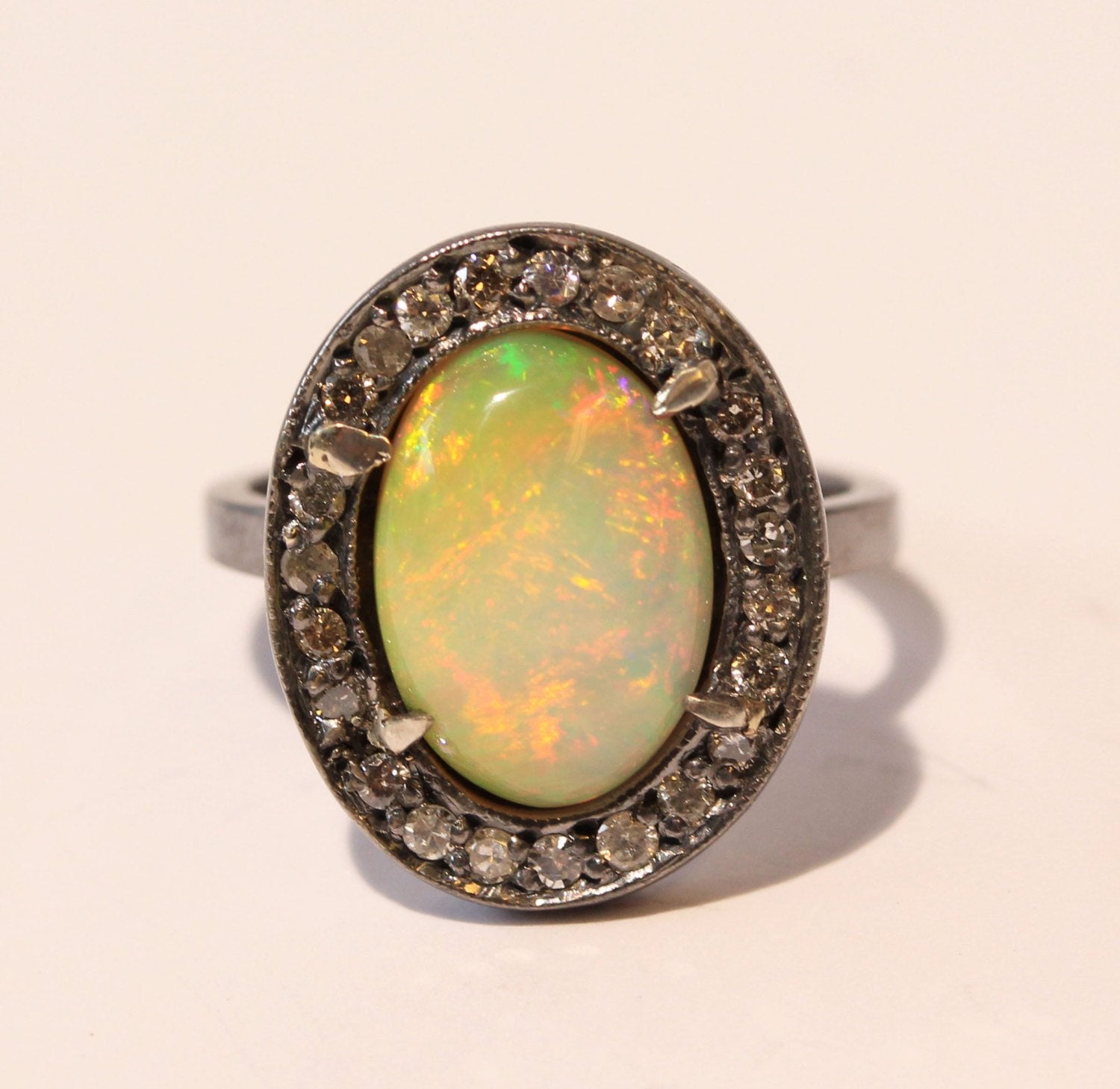 Opal Diamond Ring 