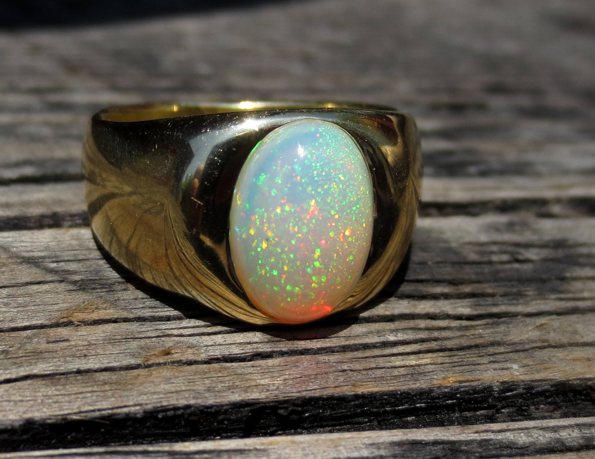Men's Opal 18k Gold Ring 