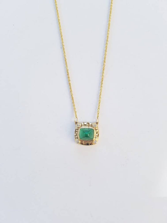 Emerald Gold Pendant Necklace