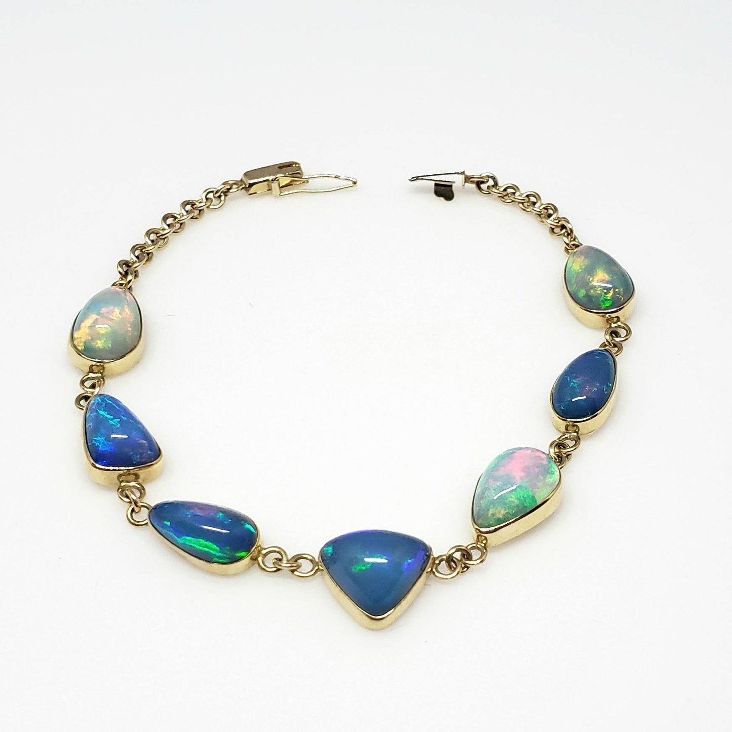 Colorful Opals Bracelet - 14k Gold #1627