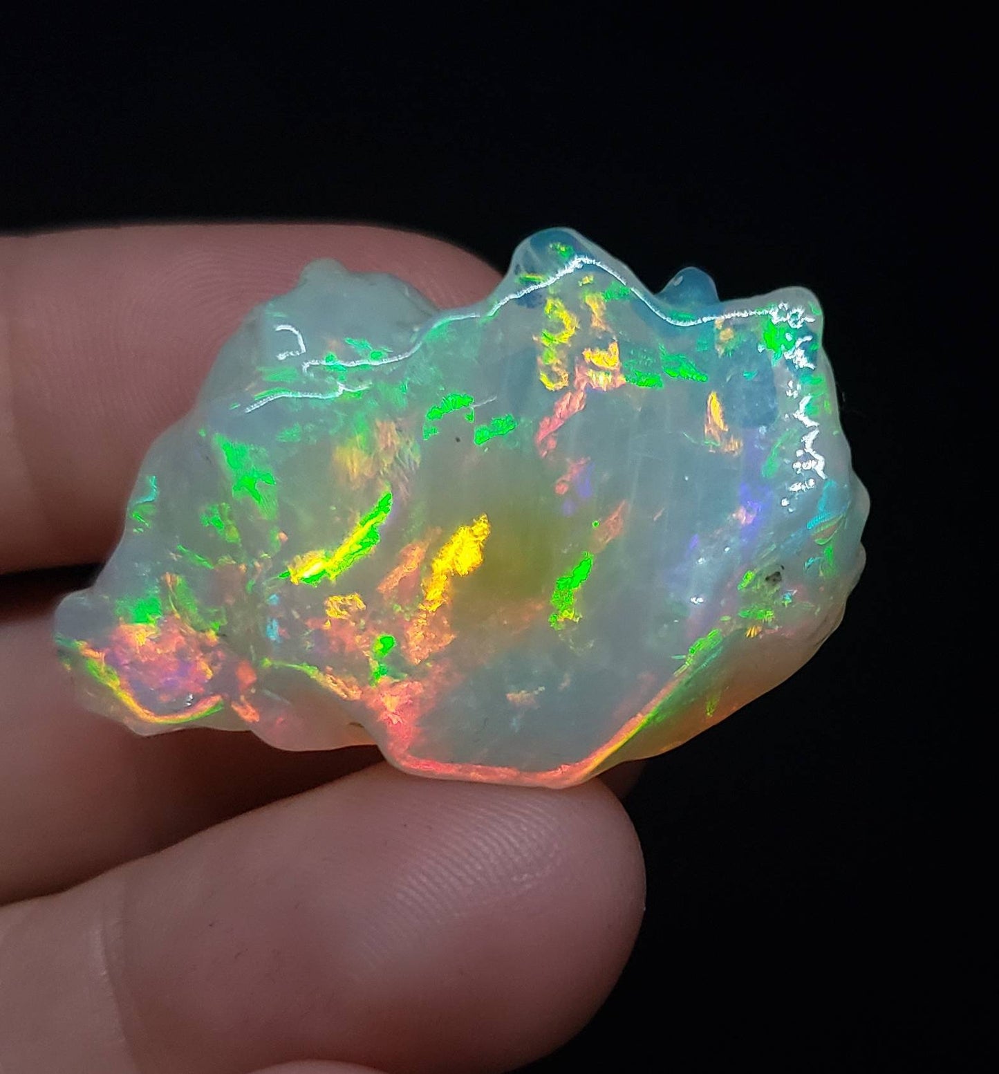 Crystal Opal Carving - Bright Fire Colors #1620