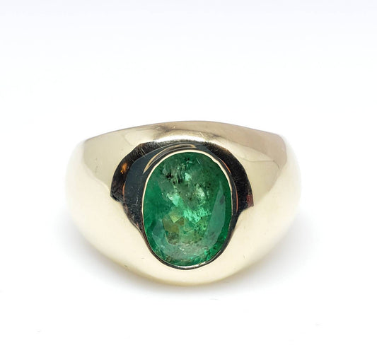 Mens Emerald Gold Ring