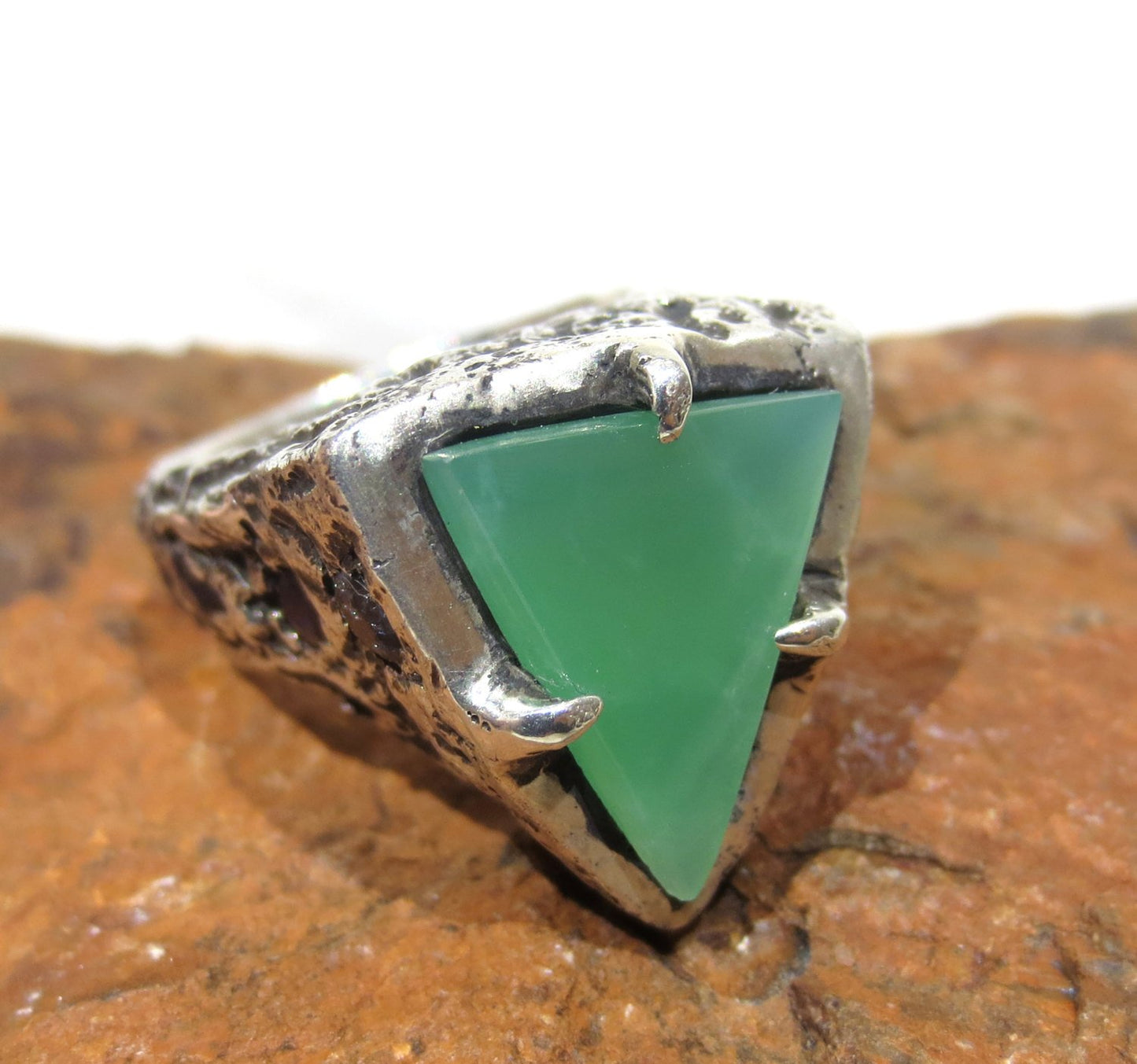 Sterling Silver Ring Size 7 - Natural Chrysoprase  #1217
