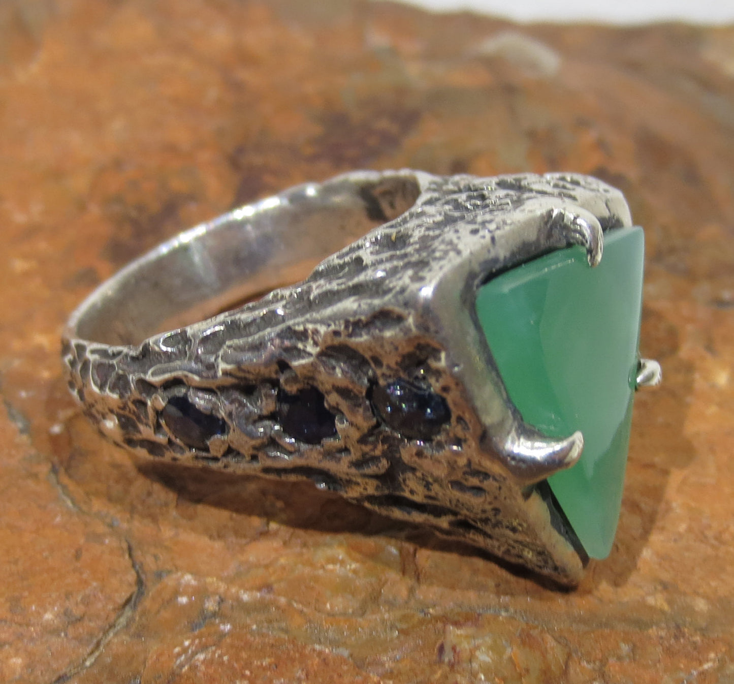 Sterling Silver Ring Size 7 - Natural Chrysoprase  #1217