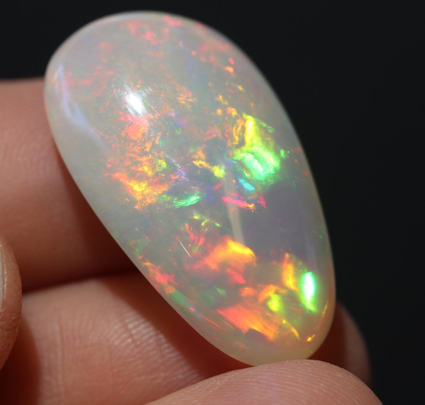 Ethiopian White Opal - Loose  Carved Gemstone - 17.5 Carat  #1336